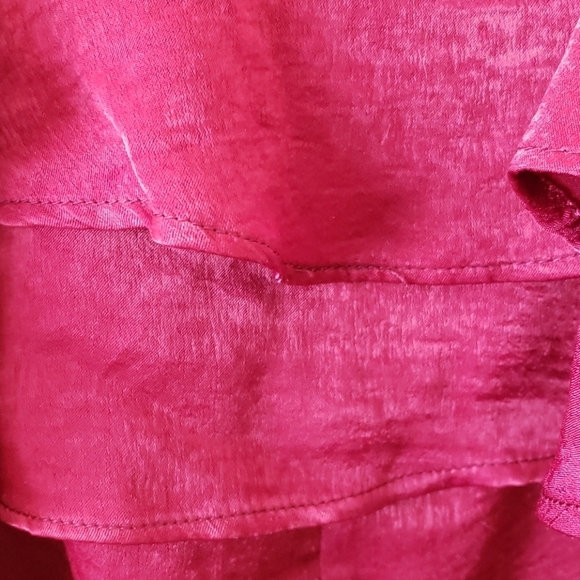 Society Girl Plum Cold Shoulder Ruffled Top Size S - Picture 5 of 8